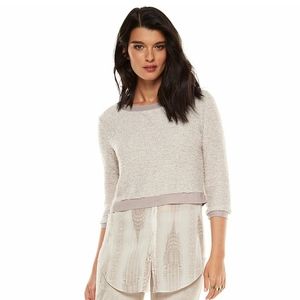 Elie Tahari Mock Knit Layer Top
